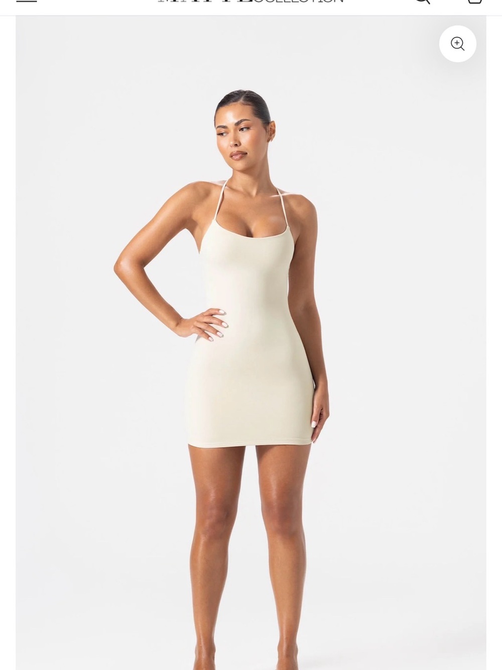 Slim Strappy Mini Dress in Cream